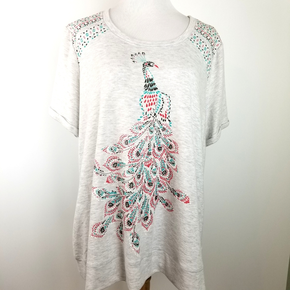 Est 1946 Peacock shirt, sz 18/20